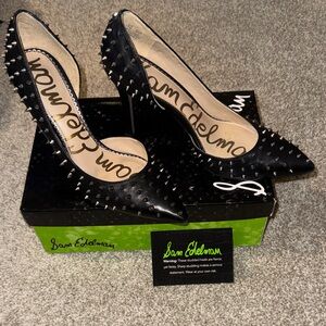 Sam Edelman Black Spiked Heels